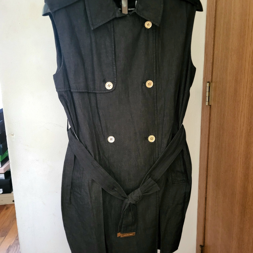 MICHAEL Michael Kors Women's Chambray Trenchcoat Dress Size Large - Picture 3 of 7